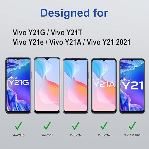Image of ZAP CASE HD Plus Tempered Glass Screen Protector Compatible for Vivo Y21G (Black) Edge to Edge Coverage with Easy Installation Kit