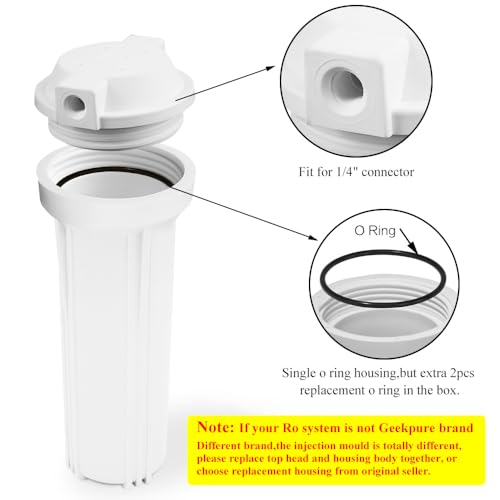 Geekpure 10 Inch Reverse Osmosis Water Filter Housing for RO Filtration System -1/4\" Port-2.5\"