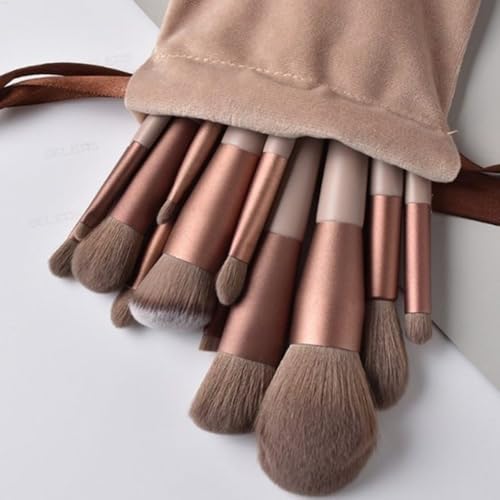 Kit de Pincéis de Maquiagem, 13 Peças, Cerdas Sintéticas Macias, Pinceis Make com Bolsa Organizador