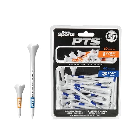 Pride Professional Tee System for Golf | Golf Accessories Pride Professional Tee System Plastic Golf Tees (Pack of 50), 40 Count 3-1/4-Inch + 10 Count 1-1/2-Inch