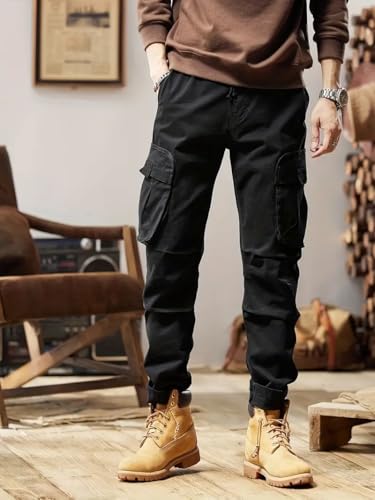 Image of LookMark Men's Cargo Pants Stylish and Comfortable | Men's Cargo Pants with Multiple Pockets | Ideal for Casual Wear, Outdoor Activities, and Everyday Use