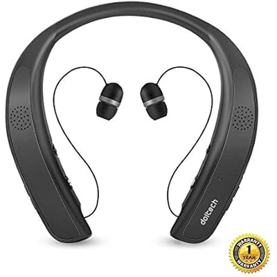 Cheap Bluetooth Headphones Speaker 2 In 1 Doltech Neckband Wireless Headset Wearable Speaker True 3d Stereo Sound Sweatproof Headphones With Retractable Earbuds Built In Microphone Compare Prices For Bluetooth Headphones Speaker 2