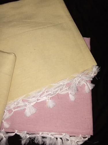 Image of Cotton Bedsheets for Single Bed, 60 x 90 inch, Pure Cotton, Breathable Fabric, Pack of 2 Pink & Yellow (Yellow, 2)