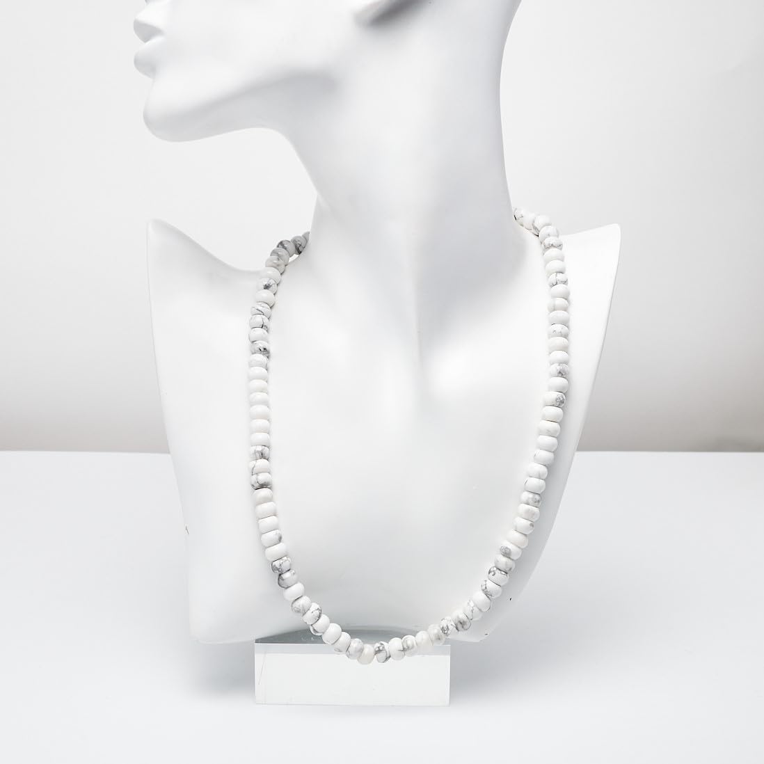 Handgemachte Herren Perlenkette Kette Tigerauge Onyx Grau Achat Jaspis | 8MM Natürliche Edelsteine Heilung Kristallschmuck (Grauer Achat)
