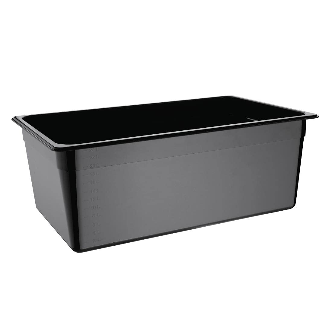 Vogue Black Polycarbonate 1/1 Gastronorm Container 200Mm