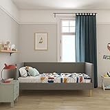 DHP Franklin Mid Century Upholstered Daybed, Sofa Bed, Twin Size Frame, Grey Linen