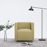 CCCINER Sillón en Forma de Cubo de Tela Verde,Butaca Cubo Moderna y Elegante para una Comodidad Excepcional en el Hogar Salón Sillas