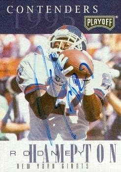 Autograph 119106 New York Giants 1995 Playoff Contenders No. 27 Rodney Hampton Autographed Football Card