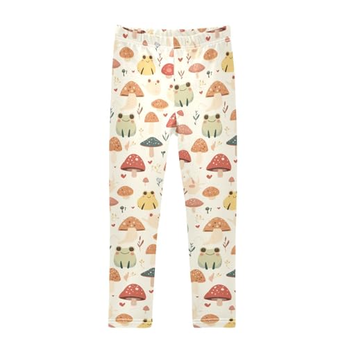 KLL Cute Frogs and Safari Mushrooms Smoke Toddler Baby Girl Basic Leggings Fashion Full Length Lounge Pants Gym
