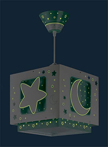 Dalber Luna Lampada a sospensione con motivo stelle, Verde, led no incluida, plastica - Image 5