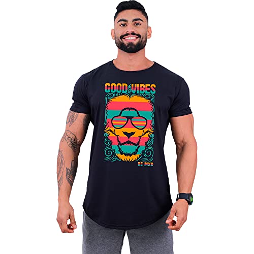 Kit 8 Camiseta Masculina LongLine MXD Conceito Básicas Slim Manga Justa Verão Academia Musculação Tr