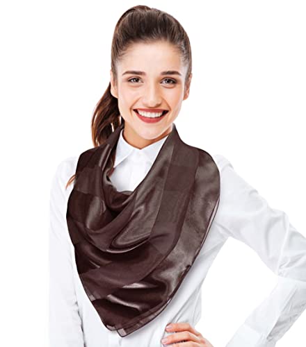 CBC Crown Women's Silk Feeling Solid Color Satin Striped 42" Square Fashion Shawl Scarf3