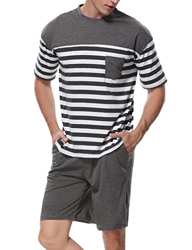 Irdcomps Pigiama Uomo Cotone Estivo Corto Pigiami