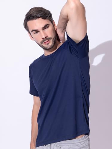Image of Men's DRI FIT Sports Tshirt /SWEATPROOF /Anti Microbial /Extra Stretch /for Pickleball, Gym, Training, Badminton, Cricket, Tennis, Yoga, Golf (All Sports) All Colours & Sizes, Full & Half Sleeves