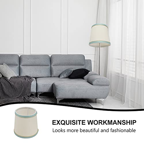 1Pc Replacement Blue Screen Shade Bottom Bulb Table Decorative Fabric Protectors Gifts On Rustic Reading Wave Lamp Light Durable Desk Cloth Decor For Bedroom Shade, Fashion Clip #TOP3