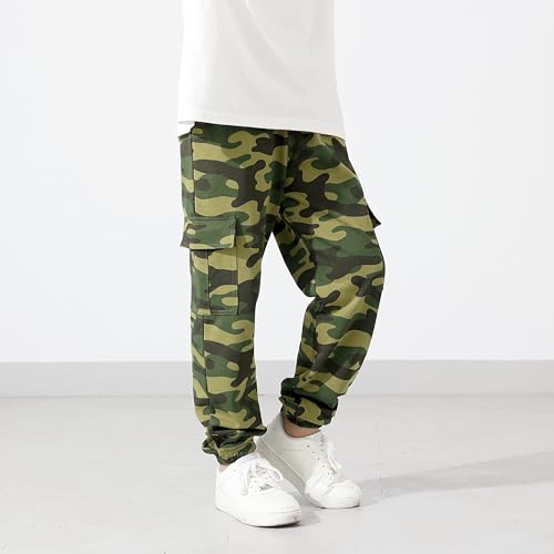 Boys Girls Cargo Pants Unisex Kids Casual Joggers Elastic Waist Cargo Sweatpants for Boys & Girls3