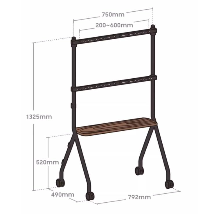 Soporte universal móvil para TV 49-75 pulg. ajustable miniatura 2