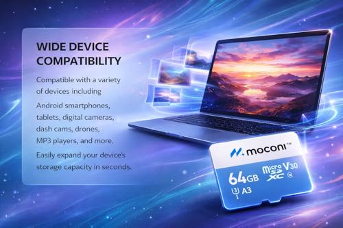 Image of 64GB-microSDXC Memory Card Grade U-3 /A1 /V30 Class 10, Up to 70 Mbps Reading & 150 Mbps Writing Speed with High Performance of Data Transfer (64, GB)