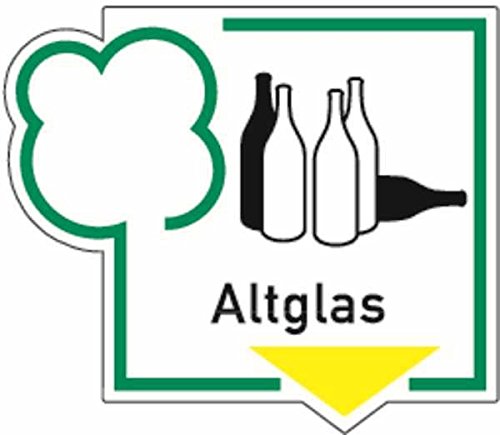 Aufkleber Recycling-Schild „Altglas“, 108x125 Mm – Selbstklebende Folie Für Glascontainer & Mülltrennung