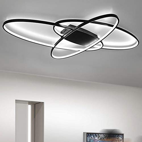 Éclairage intérieur plafonnier LED 62W ovale avec télécommande noir - 6