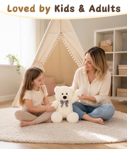 Image of MaoGoLan 15-Inch Small Teddy Bear, Beige Plush Gift for Kids and Adults