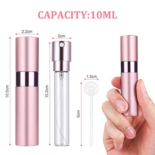 ACWOO Mini Parfümzerstäuber Taschenzerstäuber, 3 Stück 10 ml Nachfüllbar Leer Reise Parfüm Zerstäuber, Mini Portable Sprühflasche für Flug Reise, Glas, Leicht, tragbar, robust
