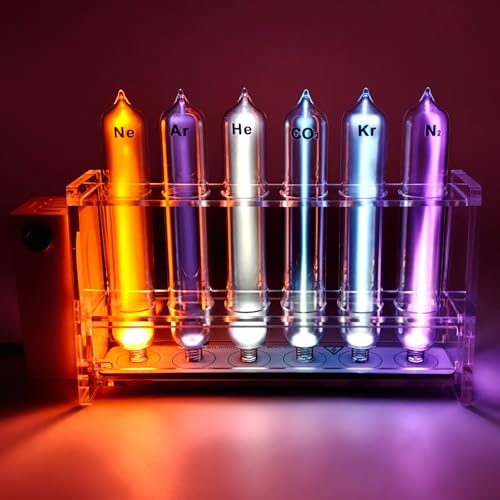 Noble Rare Gas Light Power Base | Explore Gases | Hands-On Set for Students, Teachers & Home Science, for Collection, Display, Teaching, Gift (6-Well Activation Block)