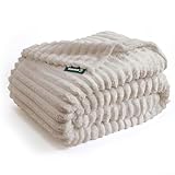 Dreamlab Cobija Queen Afelpada Flannel de Rayas Ultra Suave | Blanket Cobertor Polar Invierno para Cama o Manta para Sofa |...