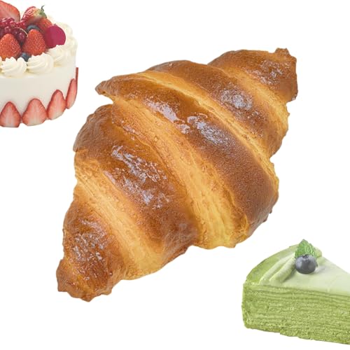 Croissant artificial - Croissant artificial realista que se ven reales | Pan de simulación realista | Decoración de la ventana de la tienda de panadería para exhibir para la comprensión visual y la de
