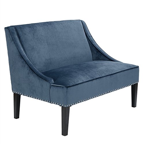 Madison Park Avalon Swoop Arm Settee Blue/Brown See Below, Mp106-0383 #TOP3