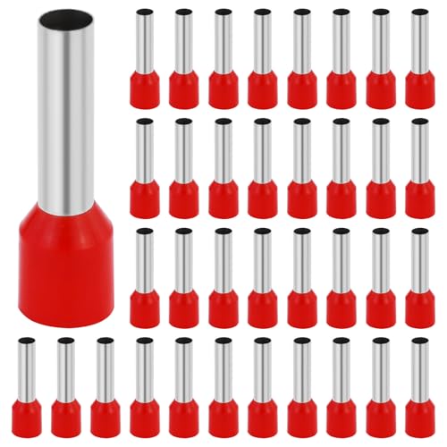 Lot de 110 embouts de câble - 10 mm² - 18 mm de long - Partiellement isolés - En PVC - En cuivre étamé (10 mm² x 18 mm)