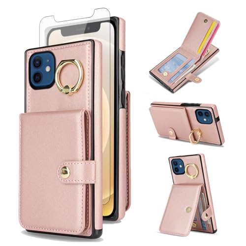 Coque iPhone 12 Mini Asuwish protecteur écran et fente carte anti-piratage