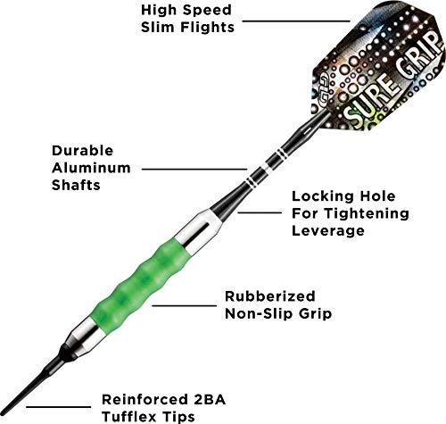 Viper Sure Grip Soft Tip Darts, Green, 18 Grams - Image 3