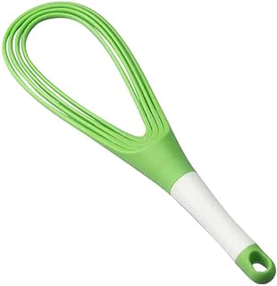 Twisk Whisk - Twisting Whisk - Folds flat 2-in-1 Balloon or Flat whisk 100% silicone construction Dish Washer Safe Balloon and Flat whisk in one package. Egg Beater for whisking eggs or baking.