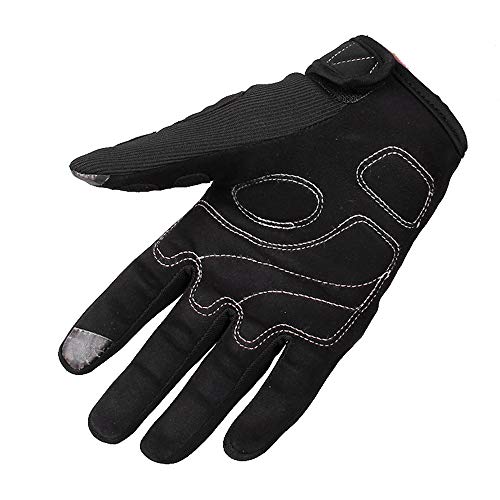 Gants de moto tactiles BaronHong noirs en taille L pour homme et femme - 6