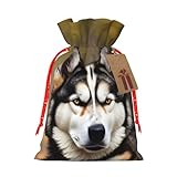 Diseño práctico: el cierre de cordón con estampado de Thecute Huskys hace que sea fácil abrir y cerrar la bolsa, proporcionando una manera segura y conveniente de empaquetar tus regalos.