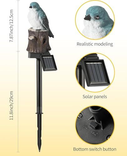 Image of CBK Bird Garden Solar Lights Outdoor Cute Bird LED Decorative Waterproof Garden Stake Lights, Lawn Lamp Light for Garden, Balcony, Patio, Yard Landscape Lighting