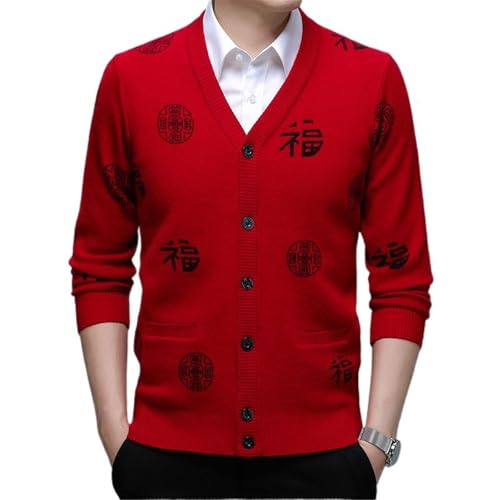 Cardigan homme col V contre le froid veste tricot boutonnée