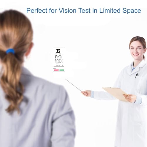 Image of DMCBY Rosenbaum Pocket Eye Chart, Snellen Eye Chart Pocket Size, 6 Feet | Double-Sided Pocket Eye Chart for Eye Exams, 2 in 1, 6.5x3.5 Inches, Plastic Low Vision Eye Charts