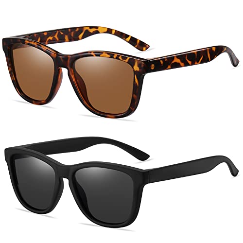 LEDING&BEST Sonnenbrille Herren Damen Polarisierte Blendschutz/TR90 unzerbrechlicher Rahmen Radfahren Fahren Angeln Klettern Vintage-Brille Outdoor-Sportarten Strand Sonnenbrillen Cover