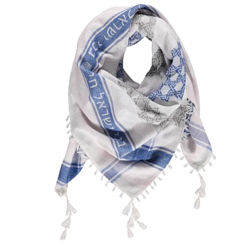 Sudra Jewish Scarf, Multi Color White Scarf with Tassel for Men & Women Premium Fabric, Versatile as Neck or Head Scarf