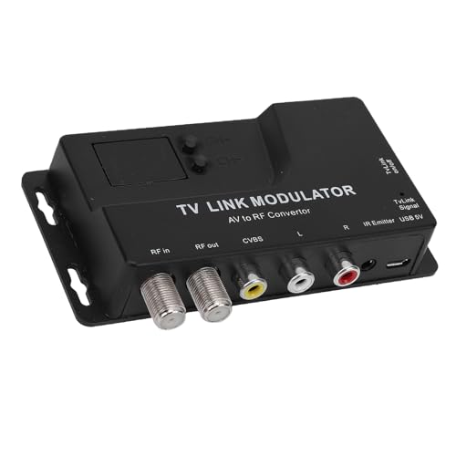 MENDUNER Modulador AV a RF, Radio Corporation of America a Convertidor Coaxial Adaptador UHF con Conmutador de Canales, para Sintonizador de TV Decodificador Satelital