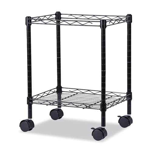 Carro de almacenamiento de metal compacto con mesa de isla de cocina negra, carrito rodante de 38.7 cm x 31.4 cm x 53.3 cm