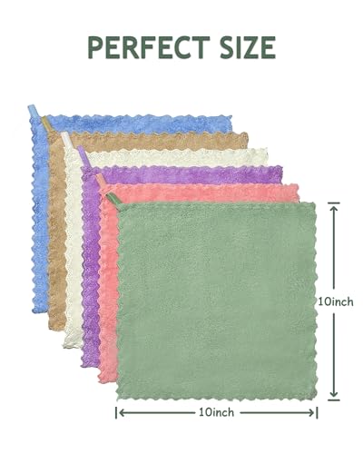 Image of 10''x10''Baby Washcloths with Hanging Strap, Microfiber Baby Towels for Newborns,Extra Absorbent and Soft Burp Cloth for Infants and Toddlers,Gentle On Sensitive Skin (Coral Fleece-18)