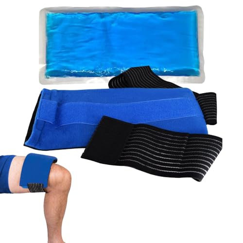 Bolsas de Gel Frío o Calor Reutilizables, 25 x 11 cm Bolsas Gel Frio con Correas para Hombros/Rodillas/Espalda/Tobillo, Tratamiento de Dolores y Lesiones