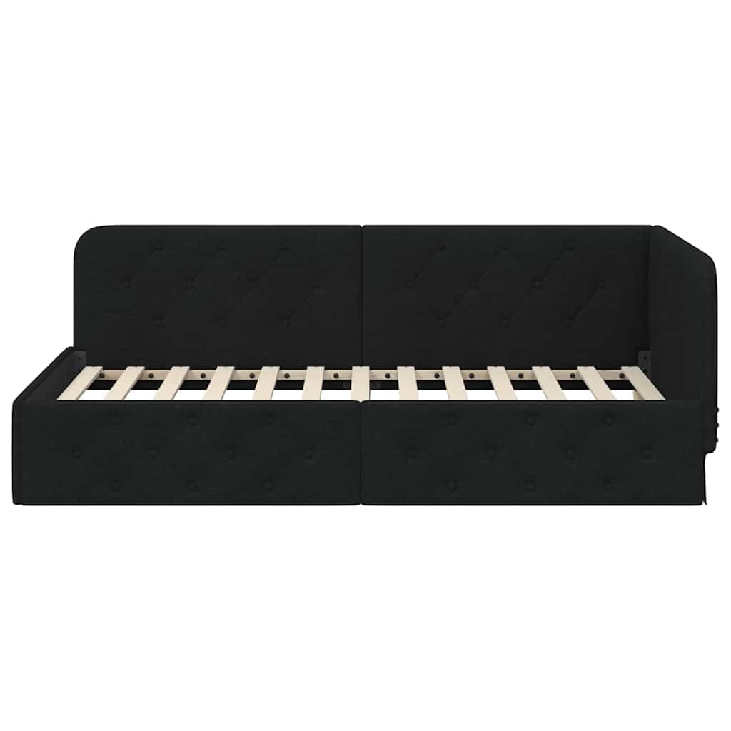 Metalowa malowana proszkowo do sypialni 140x200 czarny | Rama łóżka metalowa 140x200 z listwami, wytrzymała rama łóżka do sypialni, malowana proszkowo czarna