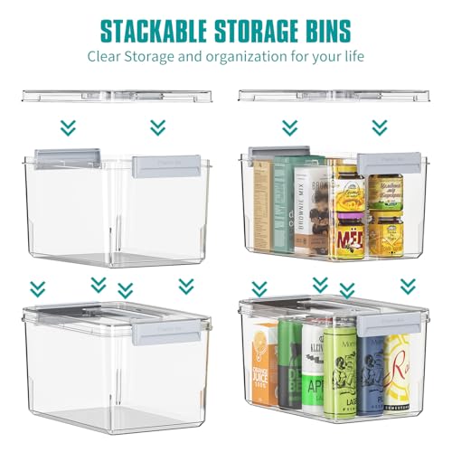 Save on Clear Stackable Plastic Storage Bins with Lids - 4-Piece Set