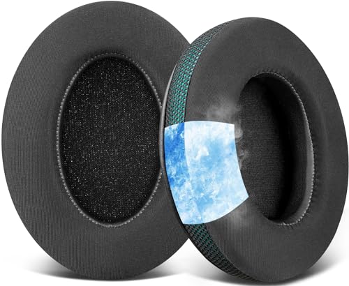 Image of SOULWIT Cooling-Gel Earpads for Razer Barracuda, Barracuda X, X Chroma Headphones, Ear Pads Cushions with Noise Isolation Foam, Ice Silk Fabric - Dark Green