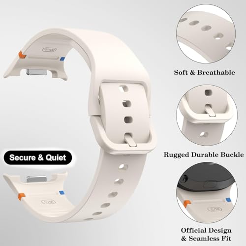 Image of VEMIGON Sport Band Compatible with Samsung Galaxy Watch 8 /8 Classic, No Gap One Click Soft Silicone Replacement Strap for Galaxy Watch 8 40mm 44mm /8 Classic 46mm