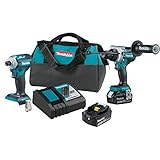 Makita XT288T-R 18V LXT Brushless Lithium-Ion 1/2 in. Cordless Hammer Drill Driver and 4-Speed Impact Driver Combo Kit with 2 Batteries (5 Ah) (Renewed)